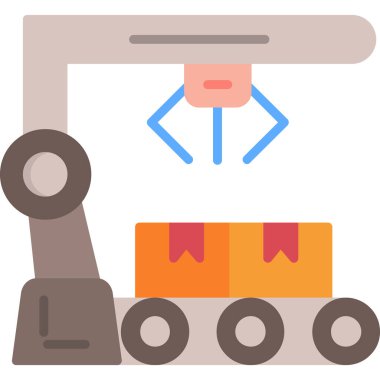 Fabrika düz simgesi, vektör illüstrasyonu