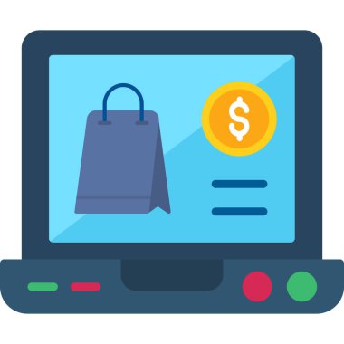 Alışveriş ve ticaret vektör simgesi.