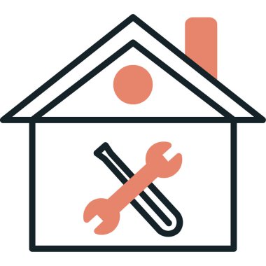 Ev inşa simgesi vektör illüstrasyonu