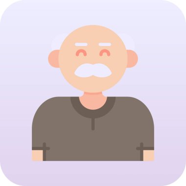 Büyükbaba ikon vektör çizimi. kıdemli adam