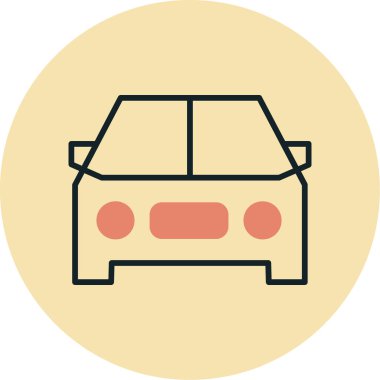 Otomobil Düz Vektör Simgesi