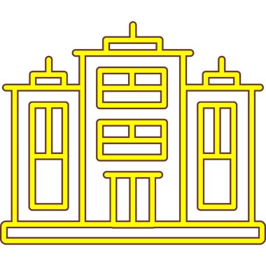 Şehir binaları mimari simgesi taslak biçiminde