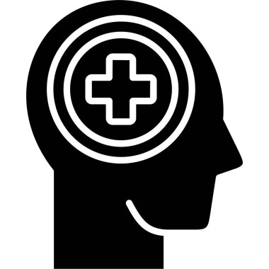 beyin ikonu vektör illüstrasyonu