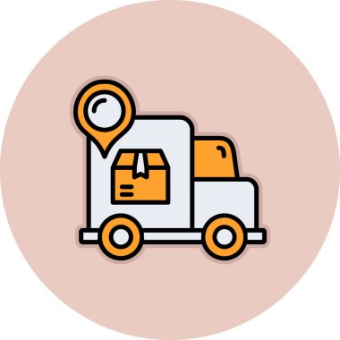 Teslimat kamyonu ikonu. Web için dağıtım kamyonu vektör simgelerinin ana hatları