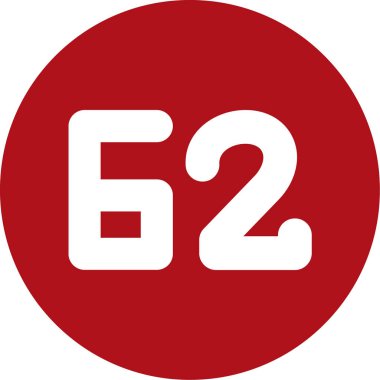 Kırmızı renkte 6 sayısının vektör illüstrasyonu