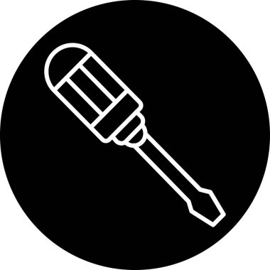 Modern b 'nin vektör çizimi tornavida simgesinden yoksun