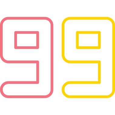 9 numaralı simge vektör çizimi tasarımı