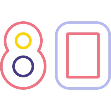 Beyaz arkaplanda 9-8 numara vektör simgesi izole edildi