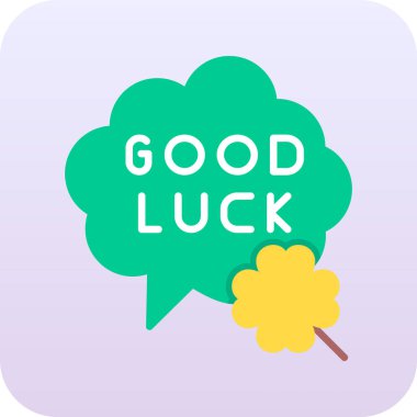 Çizgi film tarzında iyi şanslar simgesi