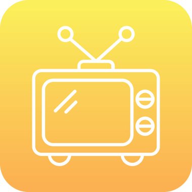 Soyut arkaplanda televizyon simgesi izole edildi