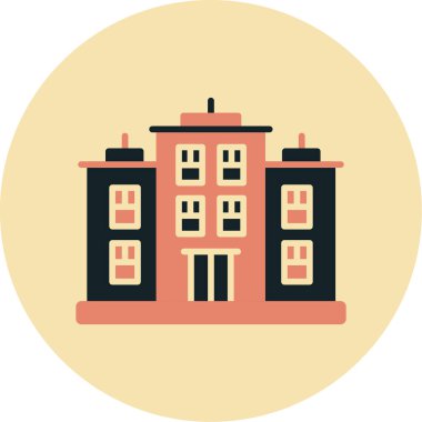 otel düz renkli simge.