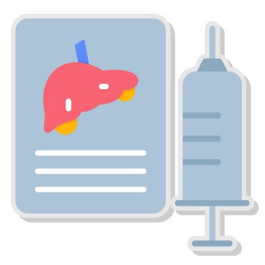 İnsan karaciğer renk çizgisi simgesi.