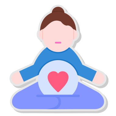 Vektör çizimi. Lotus pozisyonunda oturan bir kadın..