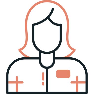 Hemşire hanım. Web simgesi basit illüstrasyon