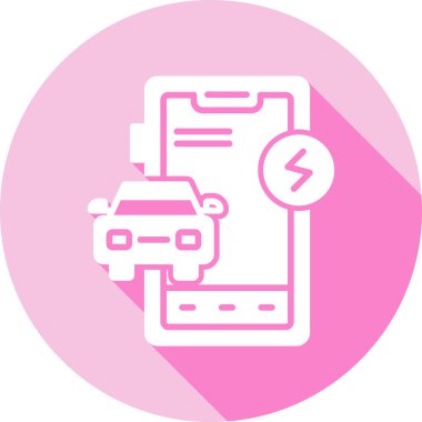 Araba şarj ediliyor. Basit illüstrasyon