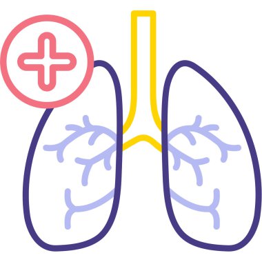 akciğer simgesi vektör illüstrasyonu