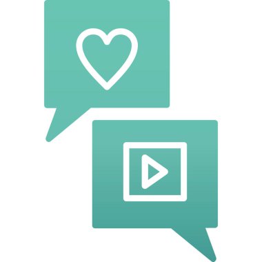 bir kalp simgesine sahip izole ileti simgesi