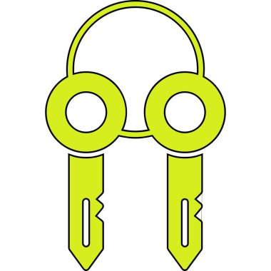 çizgi film karalaması yeşil güvenlik kilidi