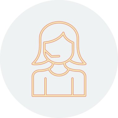 güzel kadın çizgisi simgesi