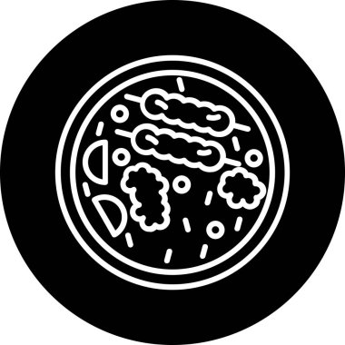 Bir dairenin siyah beyaz yuvarlak simgesinin vektör çizimi