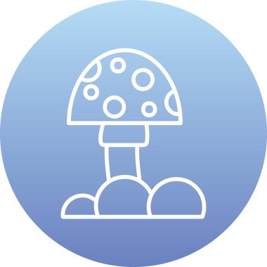 Mantar. Web simgesi basit illüstrasyon