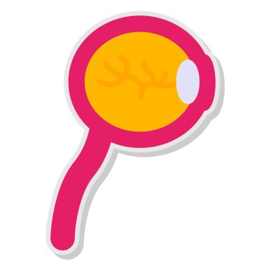 Beyaz arkaplanda izole edilmiş düz biçimdeki büyüteç simgesi