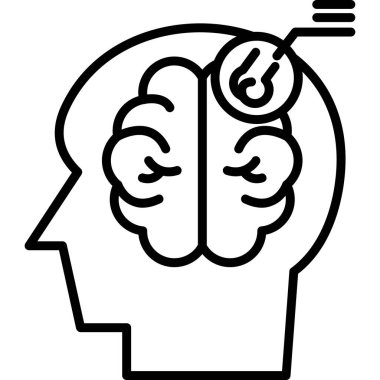 Beyin. Web simgesi vektör illüstrasyonu