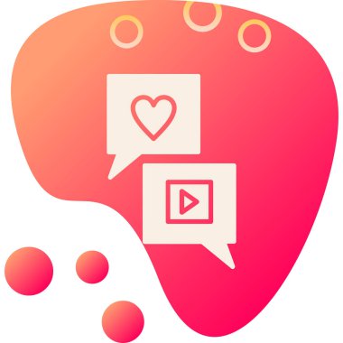 kalp sohbet simgesi, vektör illüstrasyon tasarımı