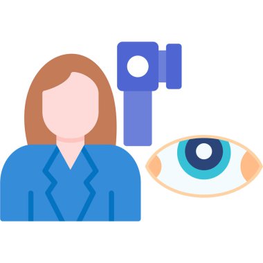 Göz ve kadın simgesi, vektör illüstrasyonu