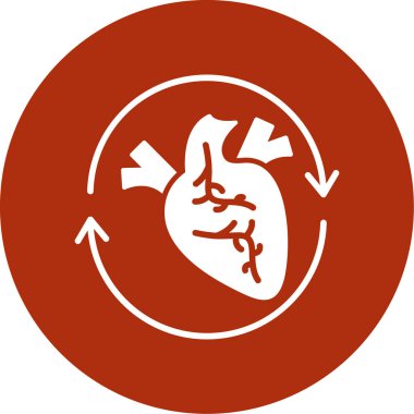 İnsan kalbi yuvarlanmış vektör simgesi