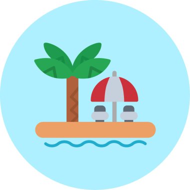 yaz ve plaj vektör tasarımı simgesi