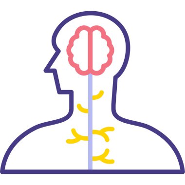 beyin ikonu vektör illüstrasyonu