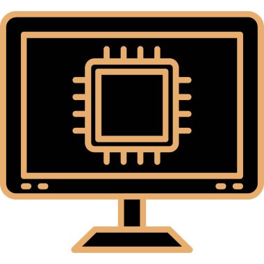 Bilgisayar monitörü. Vektör çizim