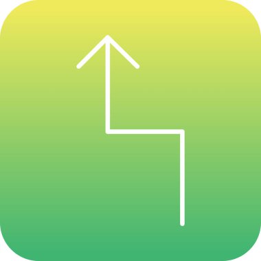 Zigzag Arrow web simgesi, vektör illüstrasyonu