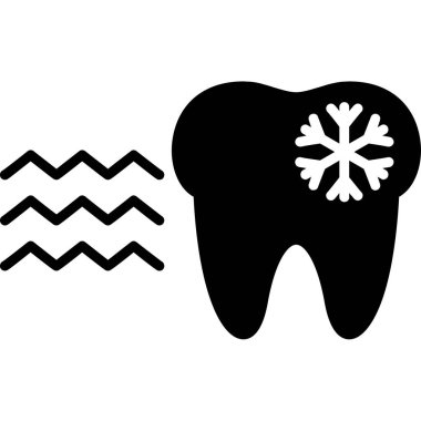 Buzlu diş ve kar tanesi simgesi, kabartma biçimi