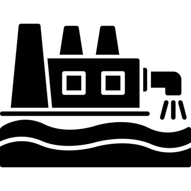 Fabrika fabrikası ikonu, bitkinin vektör çizimi