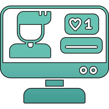 Kalp ikonu vektör illüstrasyonu