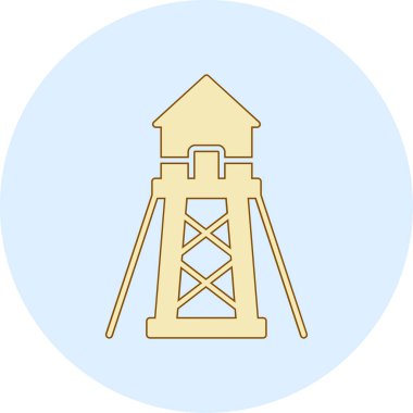 Kule. Web simgesi basit illüstrasyon