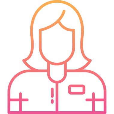 avatar kadın doktor simgesi ana hatlarıyla