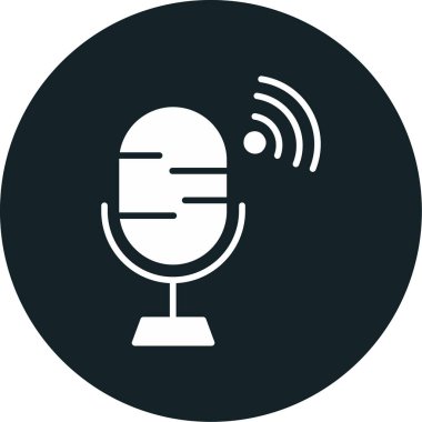 mikrofon simgesi, basit siyah biçim