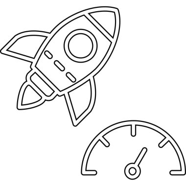 Uzay gemisi. Web simgesi basit illüstrasyon