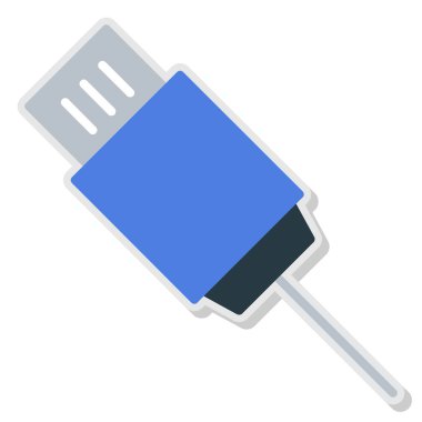 Elektrikli usb simgesi. Elektrik kablo vektör simgelerinin basit tasarımı.