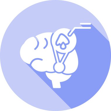 Beyin. Web simgesi basit illüstrasyon