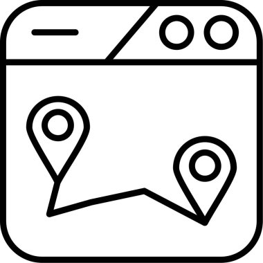 harita konum haritası simgesi ana hat biçiminde