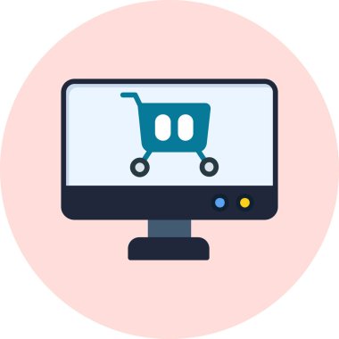 alışveriş çevrimiçi vektör simgesi