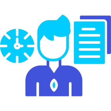 Saat simgesi vektör illüstrasyon tasarımına sahip iş adamı