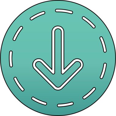 Mavi yuvarlak bir okun vektör illüstrasyonu