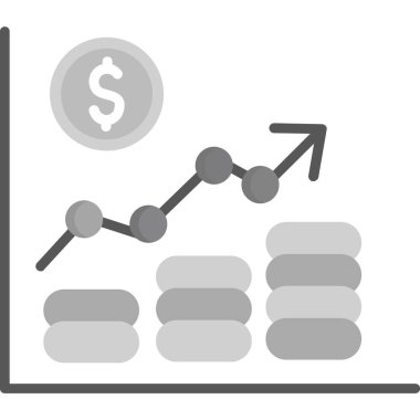 iş grafiği düz simgesi, vektör illüstrasyonu