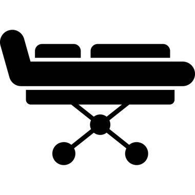 Beyaz arkaplanda izole edilmiş sandalye simgesi ve vektör illüstrasyonu