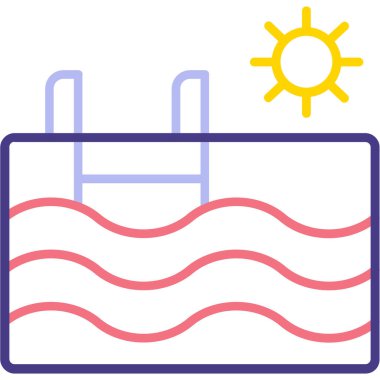 Yaz. Web simgesi basit illüstrasyon